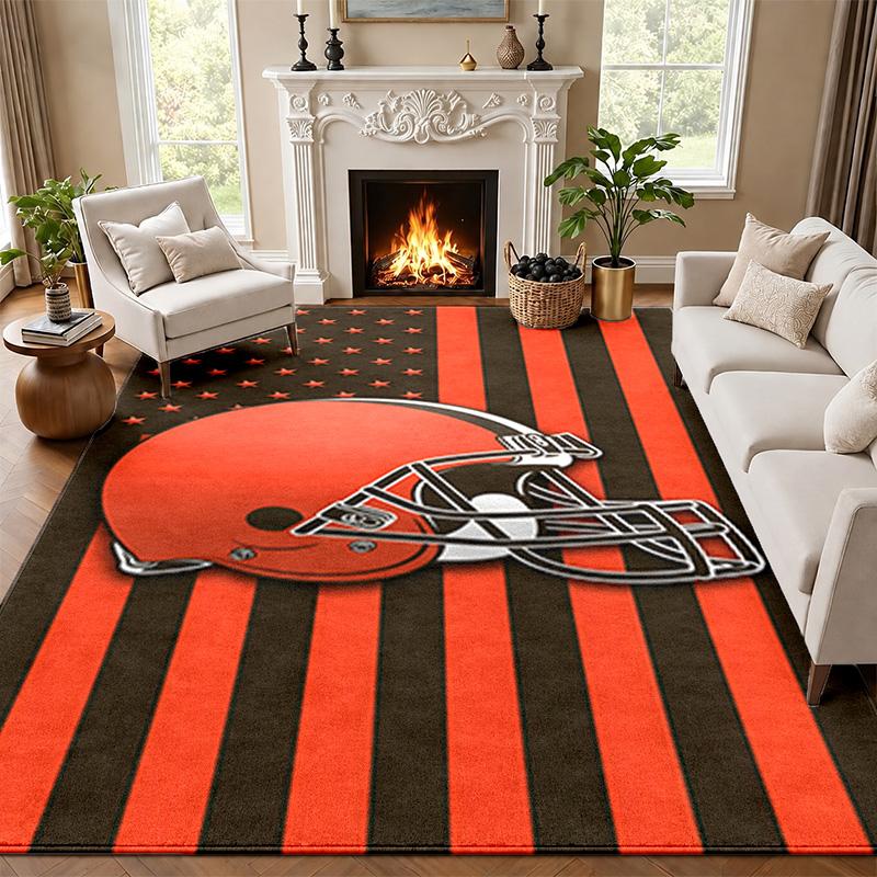 Cleveland Browns Carpet Door Mat for Living Room or Bedroom Protective Mat Under Chair Office Decoration Christmas Gift Birthday Present