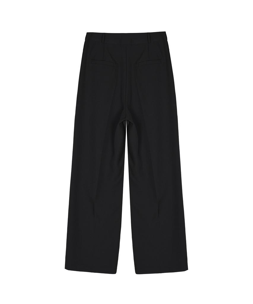 Nigaennikol Minimal Long Pintuck Slacks_Black