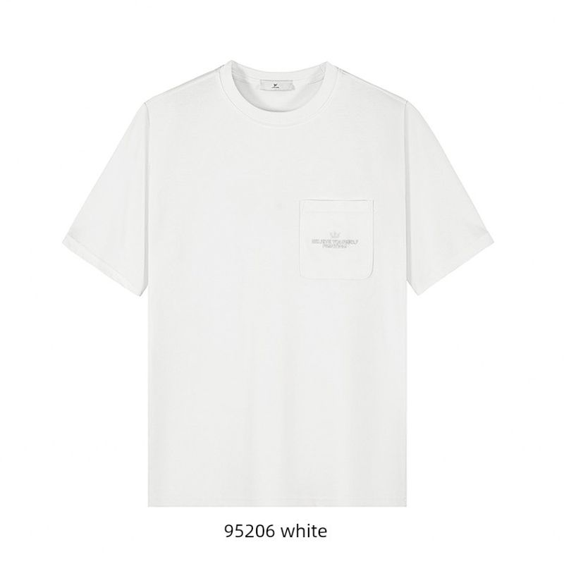 American Retro Casual Pocket Embroidery Short-Sleeve T-Shirt for Men, New Summer Style, Round Neck Undershirt, Foreign Trade Men's Clothing T-Shirt