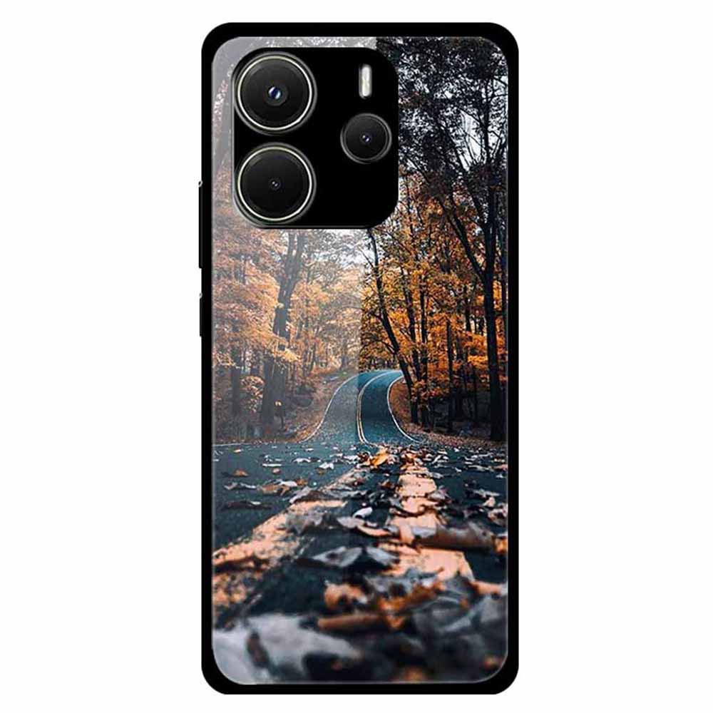 For Xiaomi Redmi Note 14 4G (163.25x76.55x8.16mm) Case Pattern Printed Tempered Glass Phone Cover