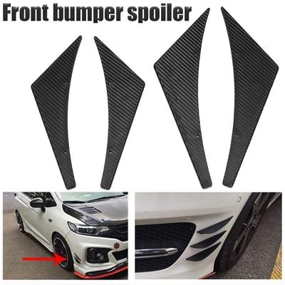 4Pcs Fibra de Carbono Universal Car Styling Adesivo Fit Frente Bulper Lip Difusor Splitter Fins Body Spoiler Canards Valence Chin