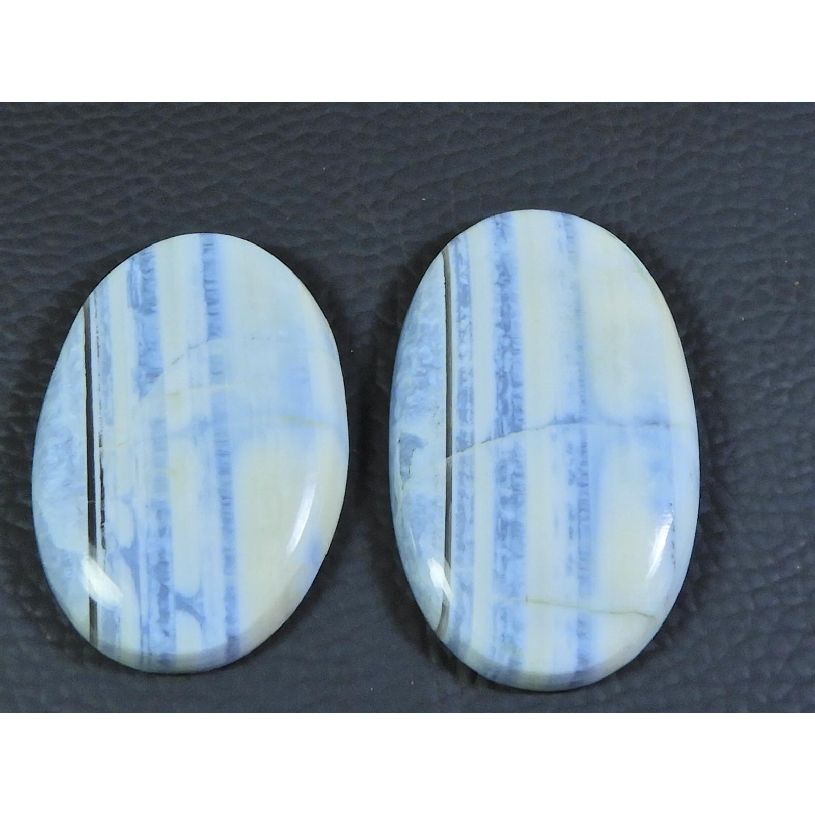 

105Cts.Natural Peru Blue Opal Oval Crystal Cabochon Loose Gemstone 27X39X6MM B-118