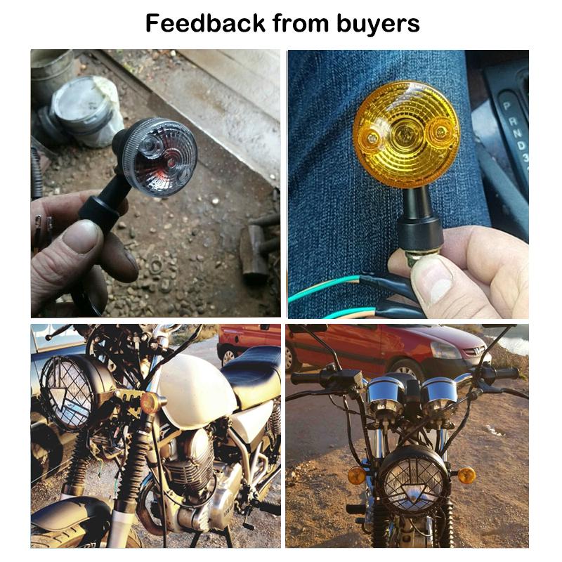 1pair Motorcycle Turn Signal Lights Indicator Lamp Amber Flashers Universal Fit for Most Motorcycles