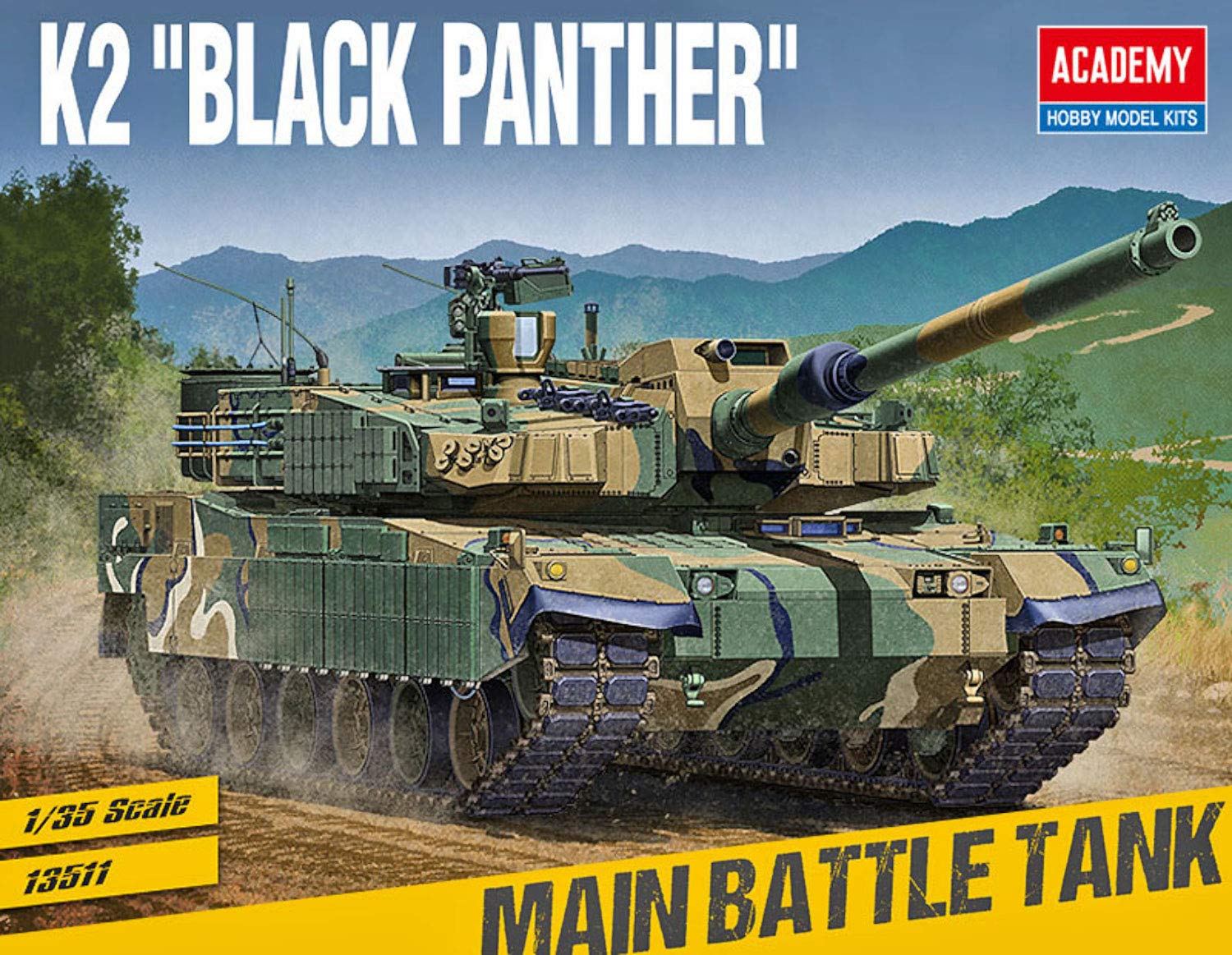 

Academy 1/35 South Korean Army K2 Tank Black Panther Plastic Model 13511