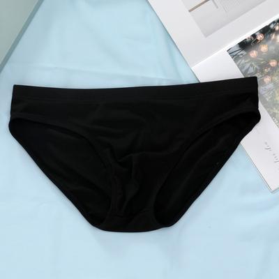 Men Briefs Low-rise Elastic Waistband Ice Silk Briefs Solid Color Ice Silk Summer Thin Panties High Elastic Underwear