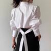 Spring Summer Women Turn-down Collar Long Sleeve Shirts Solid Color Hollow Out Blouse Korean Fashion Lady Elegant Button Tops