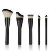 Luxurious 5-Piece Makeup Brush Set with Animal Hair for Blush & Powder Application