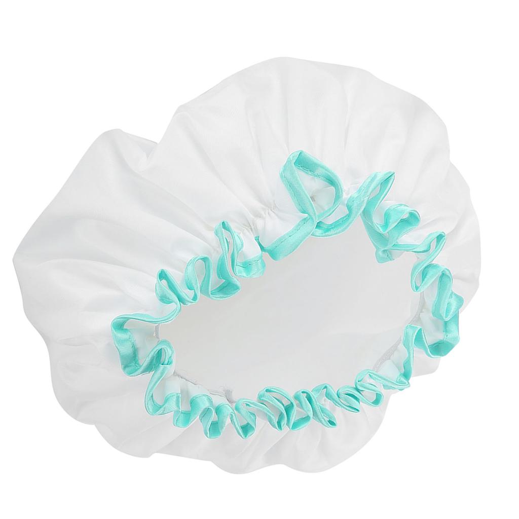 Adult Double Layer Water Proof Shower Cap Thicken Elastic Women Bath Cap Hat Large