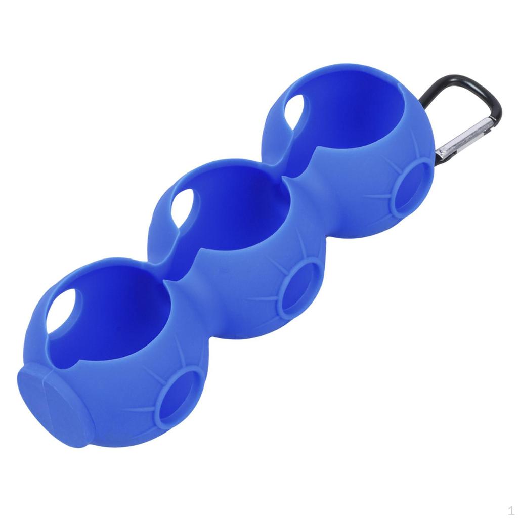 Golf Ball Holder Carrier Lightweight with Hook Holds 3 Balls Sleeve Bag for Training Recreation