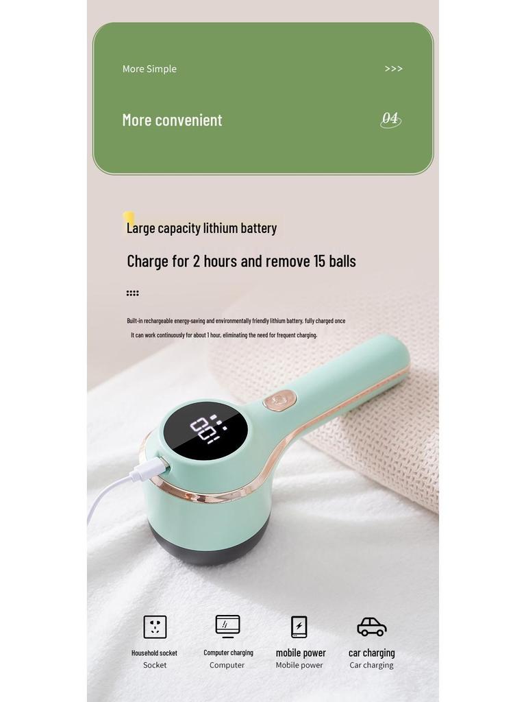 Rechargeable Portable Fuzz Trimmer: Gentle Fabric Shaver & Depiller for Clothes