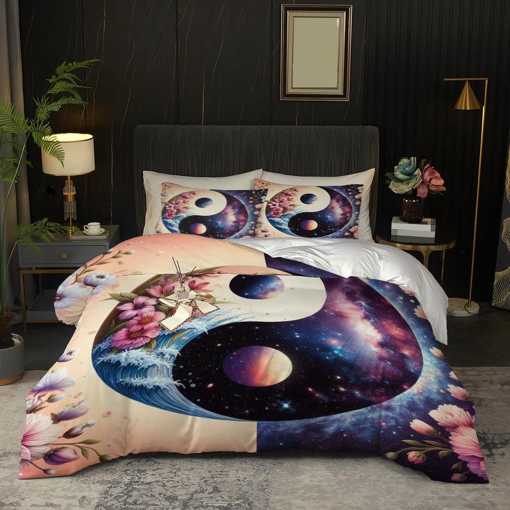 Tai Chi pattern 3D printed down duvet cover set, soft and comfortable bedding set, duvet cover pillowcase set