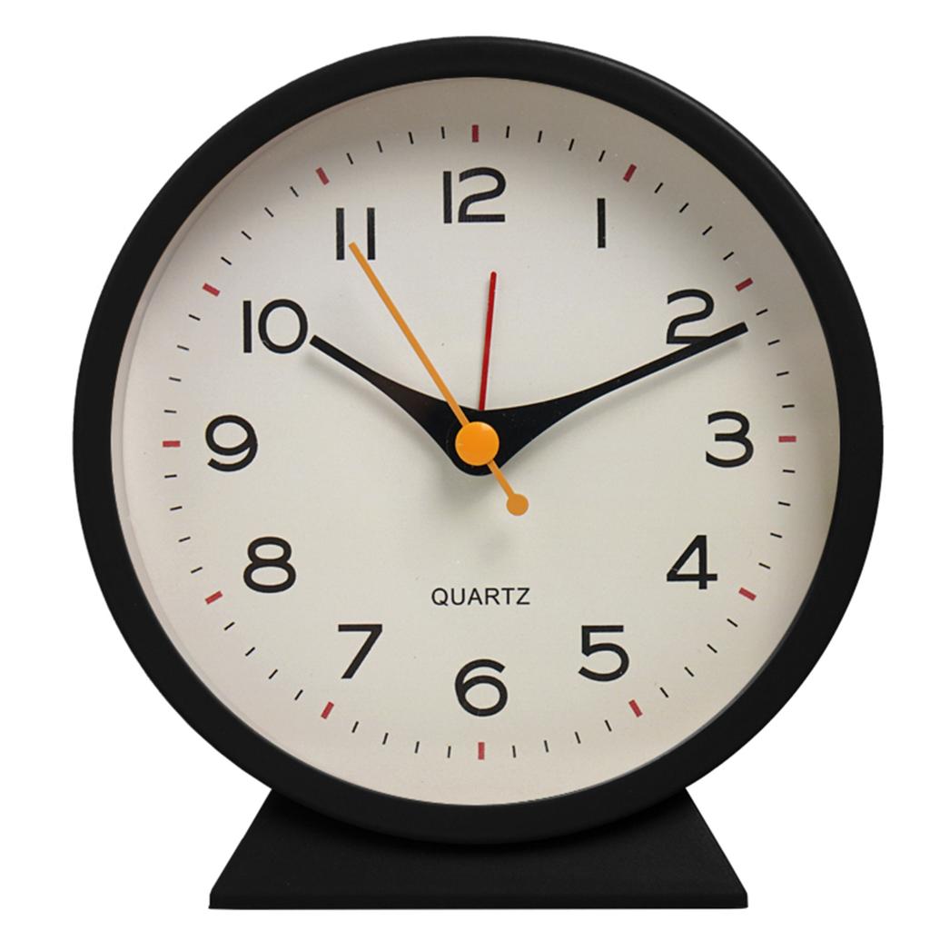 1pc simple métal petit réveil créatif horloge de chevet de bureau silencieuse horloge étudiante