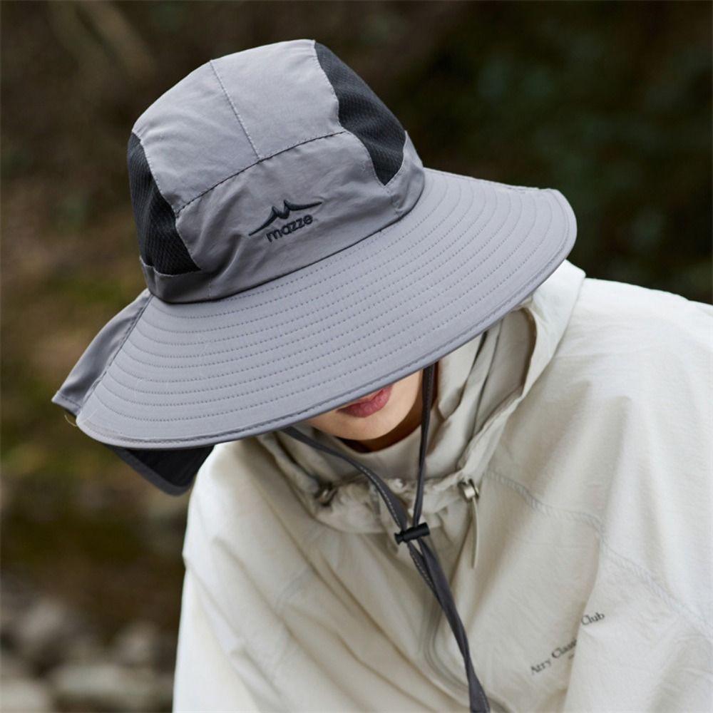 Sunscreen Men Fishing Hat UV Protection Foldable Bucket Hat Breathable Male Fisherman Cap  Men