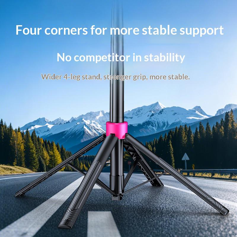 CYKE SS1 Phone Tripod 165cm Extendable Selfie Stick 4-Leg Stable Stand with Bluetooth-compatible Remote