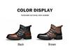 Men's Autumn Retro British Style Martin Boots with Side Zipper and Plush Lining - Short Chelsea Motorcycle Boots