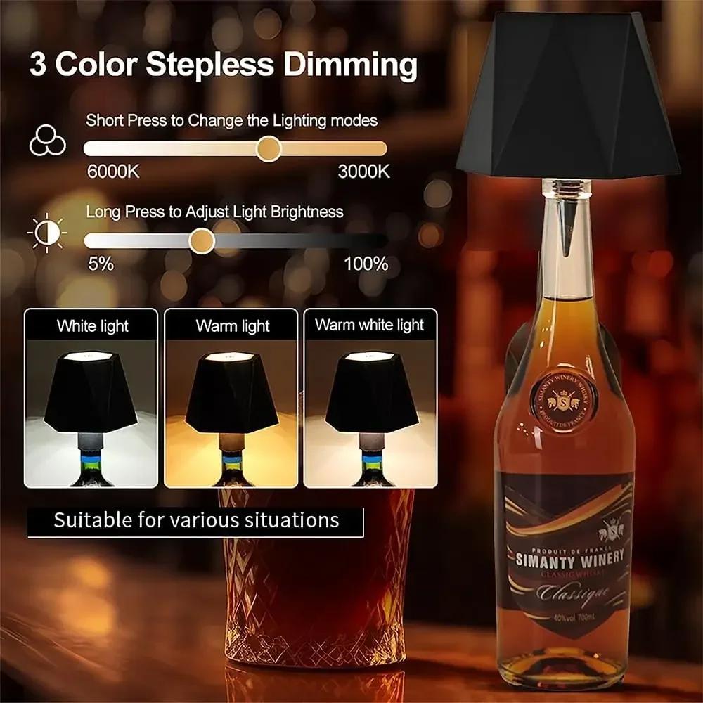 LED Wireless Wine Bottle Lamp Portable Touch Table Lamp Wireless LED Desk Lamp Creative Ambient Night Lamp