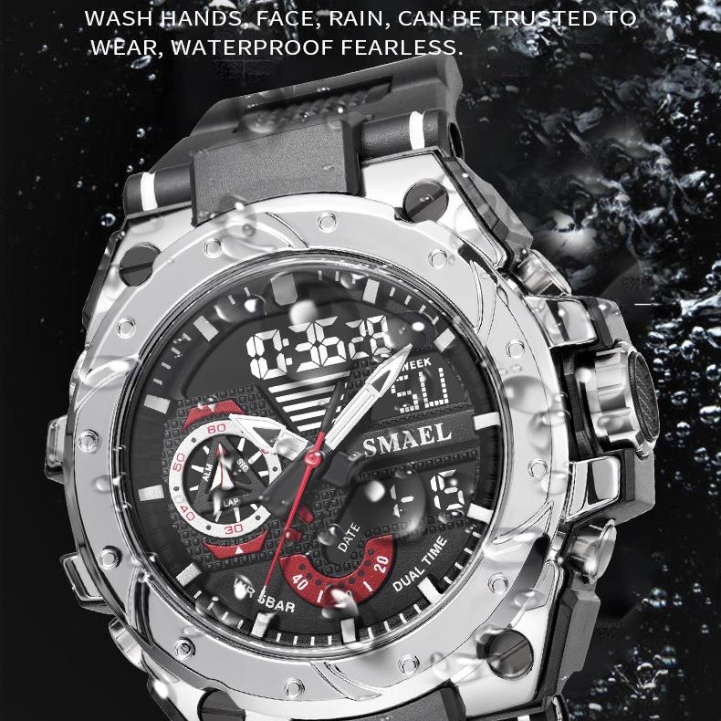 SMAEL Elektronische Uhr Coole Männer Outdoor Sport Freizeit Multifunktionale Legierung Elektronische Uhr