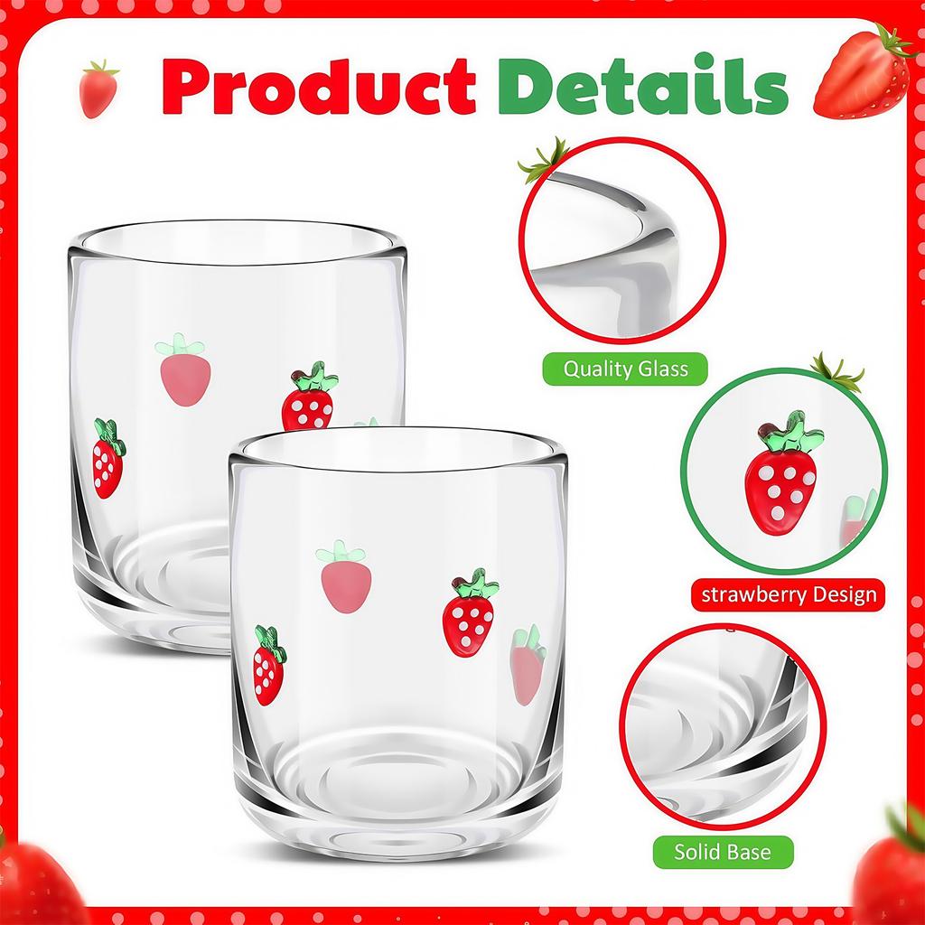 Pair Of Lemon Printed Vintage Juice Glasses Durable Glassware With 14oz Capacity Ideal For Cocktails Water Decor