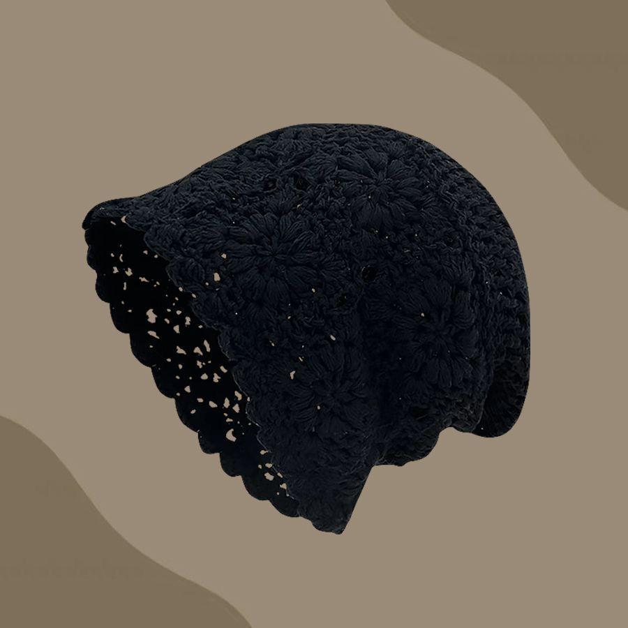 Handmade Crochet Hollow Out Hat Close-Fitting Women's Summer Hollow Out Fashionable Versatile Face-Flattering Korean Style Slouchy Hat Trendy