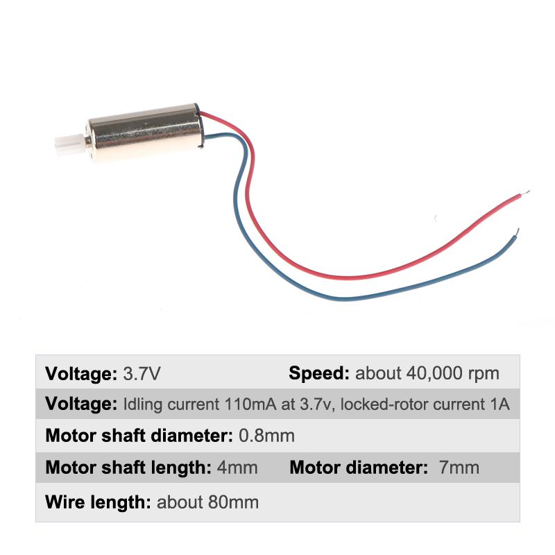 716 Dc Coreless Motor, Dc 3.7V, 40,000 Rpm, 0.8Mm Shaft Motor For Diy Small Four-Axis Aircraft Quadcopters