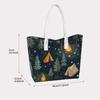 Camping Theme Stylish Tote Bag Outdoor Casual Daily Shoulder Bag