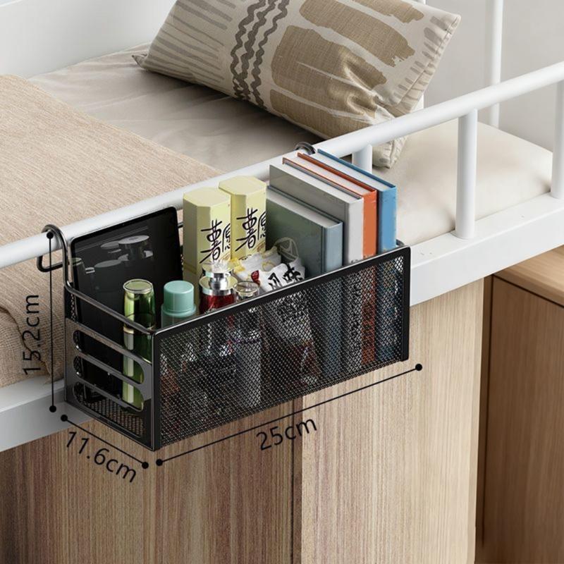 Suspended Bedsides Storage Rack Space Saving Design Sturdy Iron Construction Quick Easy Installation for Small Spaces