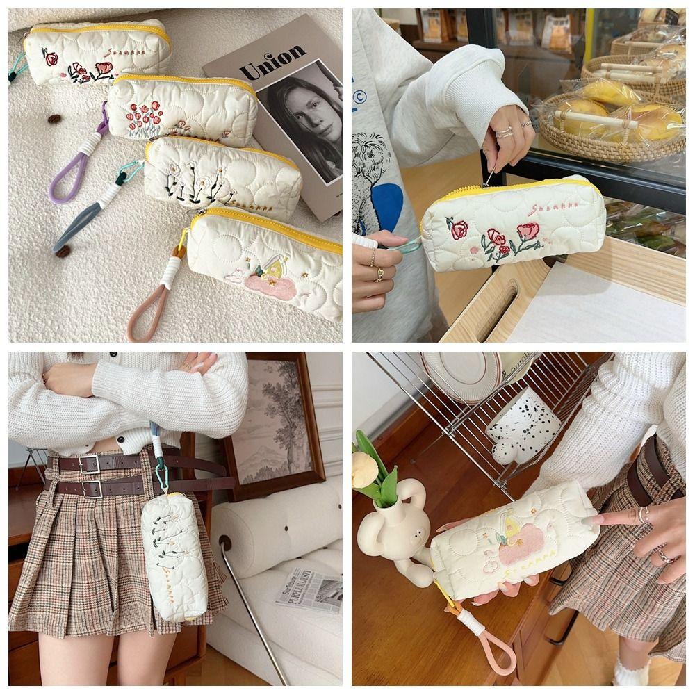 

Тканевый пенал для хранения, косметичка, милая косметичка с вышивкой, дорожная сумка