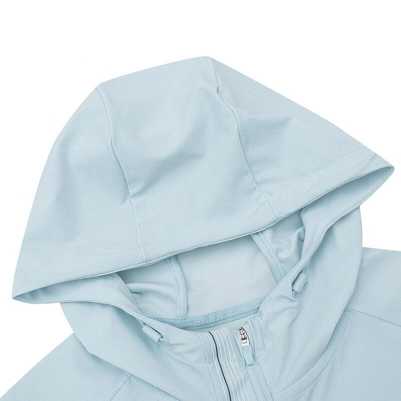 Anta Pure Color Hooded Ice Skin Cool Texture Jacket Women Jacket Light-Blue 162337720-1