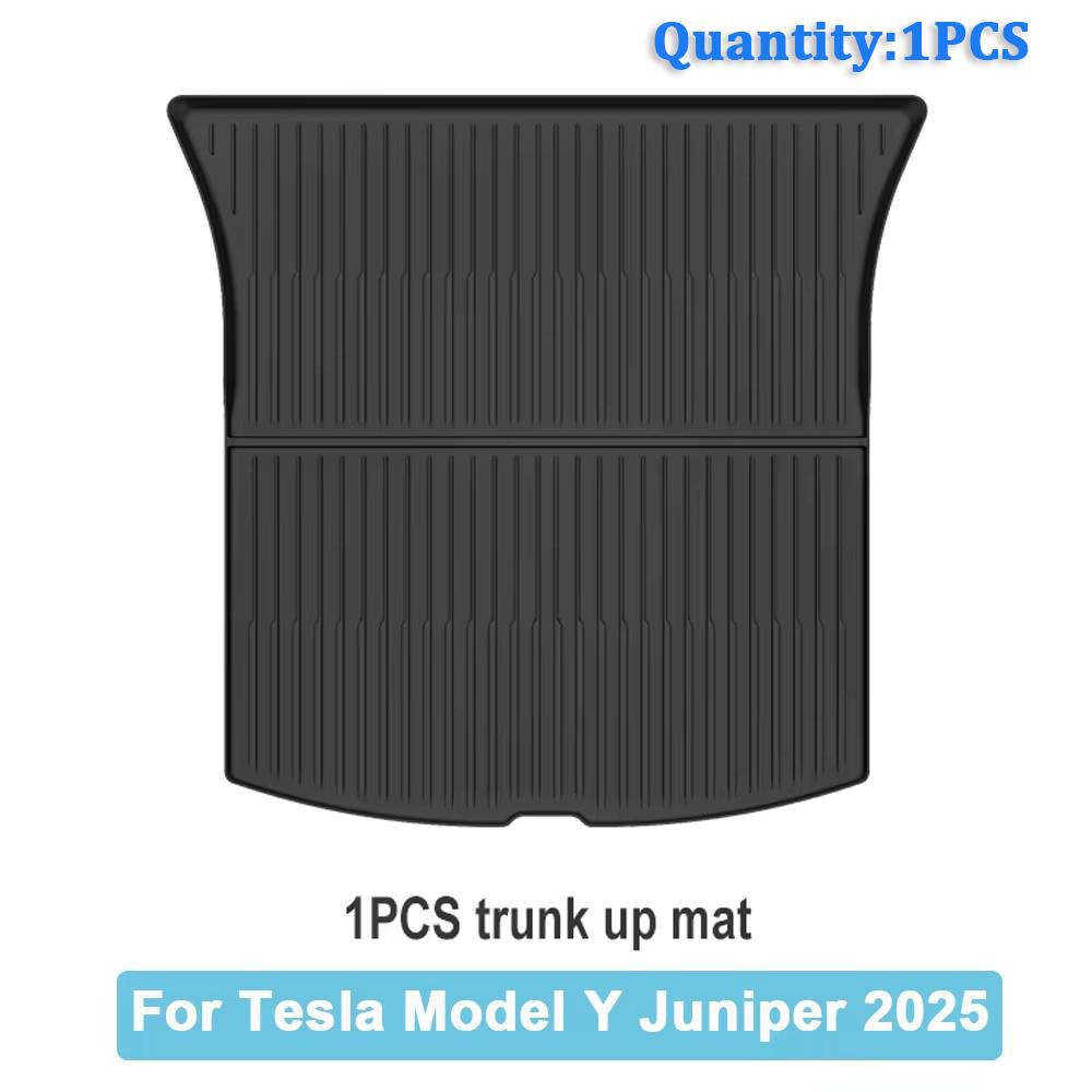 Car Trunk Mats For New Tesla Model Y 2025 Juniper TPE Floor Mats & Cargo Liner All Weather Trunk Mats Floor Liner Backrest Mats