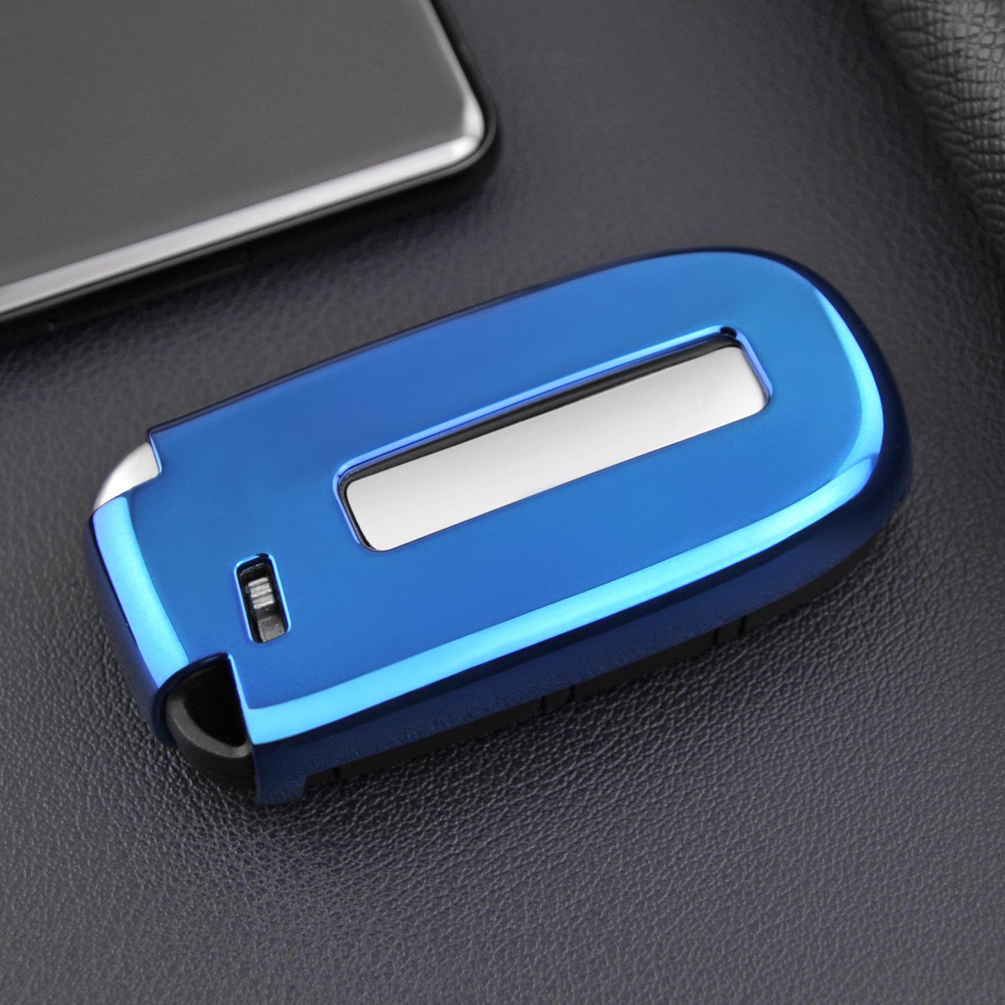 

Чехол для ключа Jeep Grand Cherokee & Dodge - Защитная оболочка для Fiat 500X Key shell with buckle синий