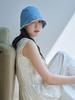Olinkeompeulliteu Frayed Ham Moon Bucket Hat (Light Blue)