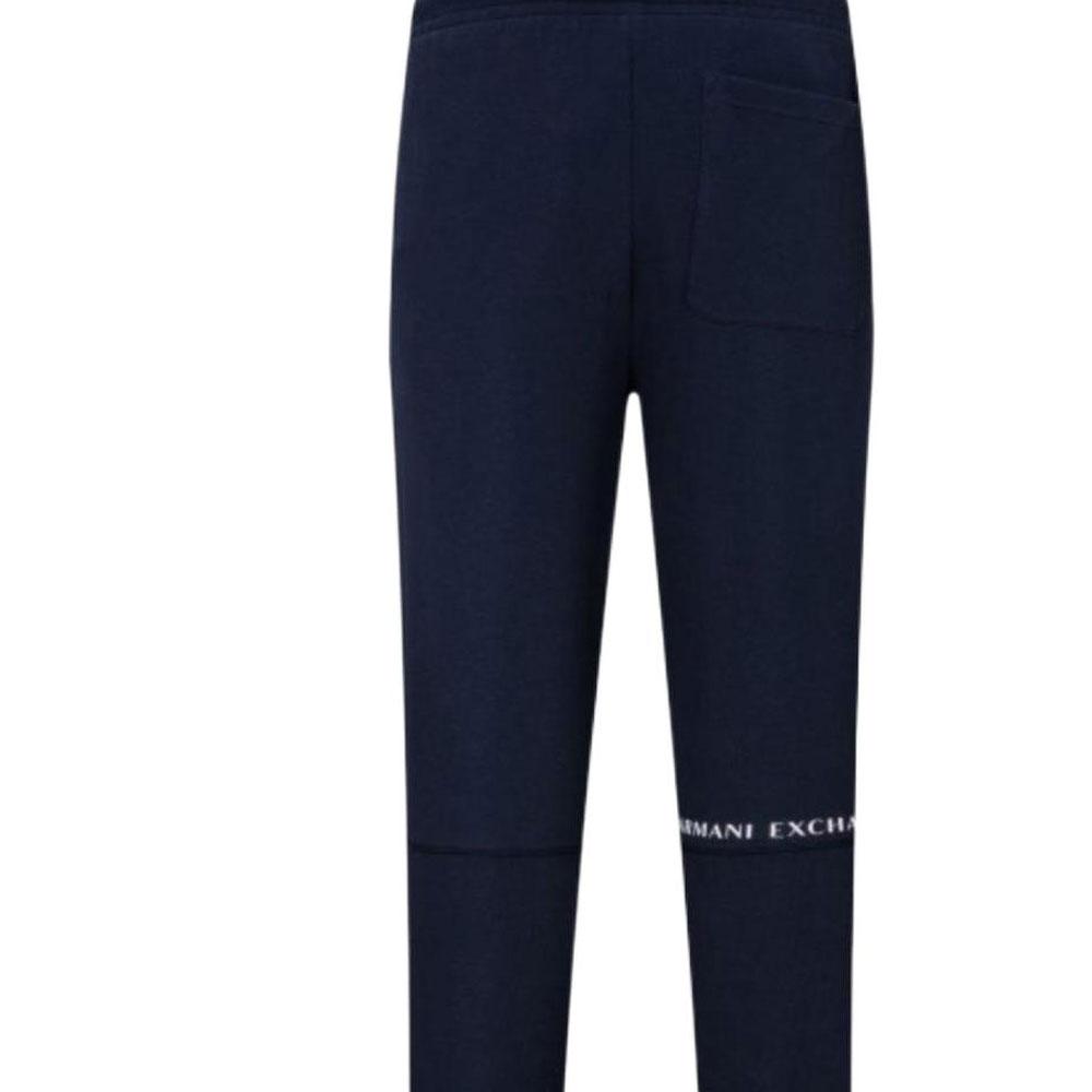 Armani Exchange Logo Print Loose Casual Pants Men bottoms Navy-Blue 3LZPAV-ZJ3UZ-1596