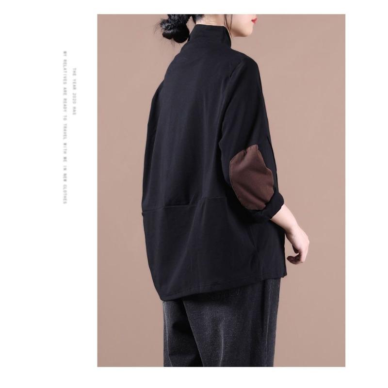 Autumn New Loose Half Turtleneck Solid Color Cotton T-shirt Korean Style Bottoming Shirt Versatile Top