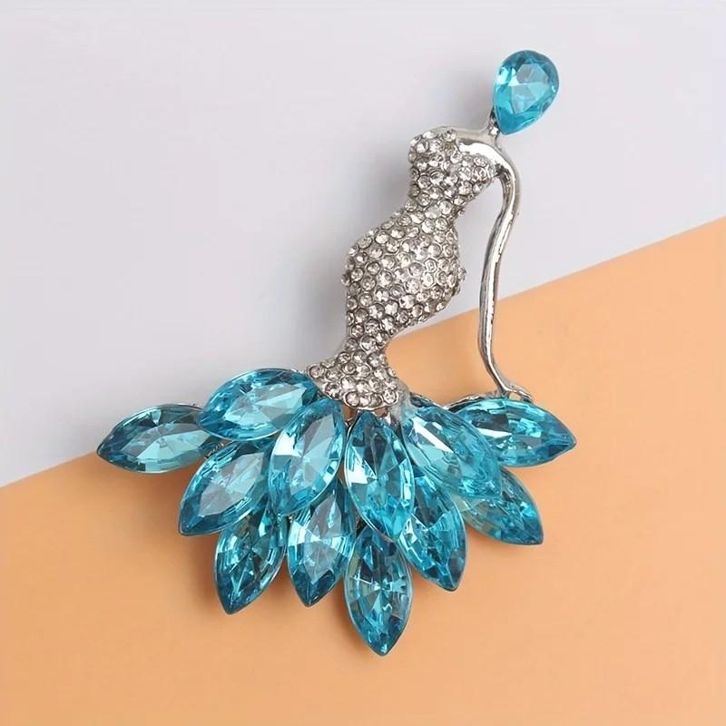 Animal Cheetah Alloy Crystal Mermaid Brooch With Security Pin For Women And Men