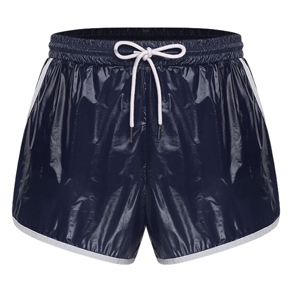 Herren Badehose Color Block Wasserdichtes Design Elastischer Bund Kordelzug Nähte Taschen Trainingsshorts