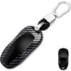For Tesla Key Fob Cover Case, Premium Hard ABS Carbon Fiber Pattern Key Fob Case for Model 3 Y S ModelY ModelS Smart Remote Control Car Key Protector