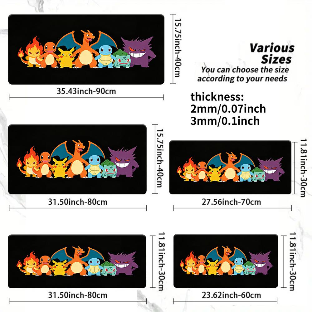 Pokemon Neon City Night Gaming Mouse Pad NonSlip Desk Mat 30x80x0.2cm