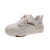 Little White Shoes Women's 2025 Spring New Platform Shoes Women's Leather Lace-up Casual Sports Round Head Board Shoes Women's