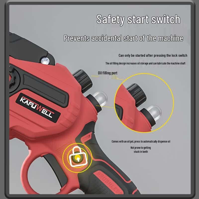 21V Cordless 6-inch Electric Chainsaw CN Plug (adapter Included)