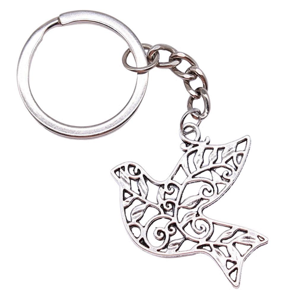 Pfauen Emaille Charms Eulen Schlüsselanhänger Vogel Anhänger Schlüsselring 28mm