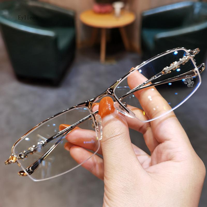 

Нейтральные Роскошные Очки для Чтения Высокой Четкости с Защитой от Синего Света Деловые Очки Модные Многоугольные Безободковые Очки для Гиперметропии -5.0