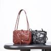 Real Leather Women's Bag Commuting Shoulder Fashionable Retro Mailman Tree Cream Vegetable Tanned Cowhide Crossbody