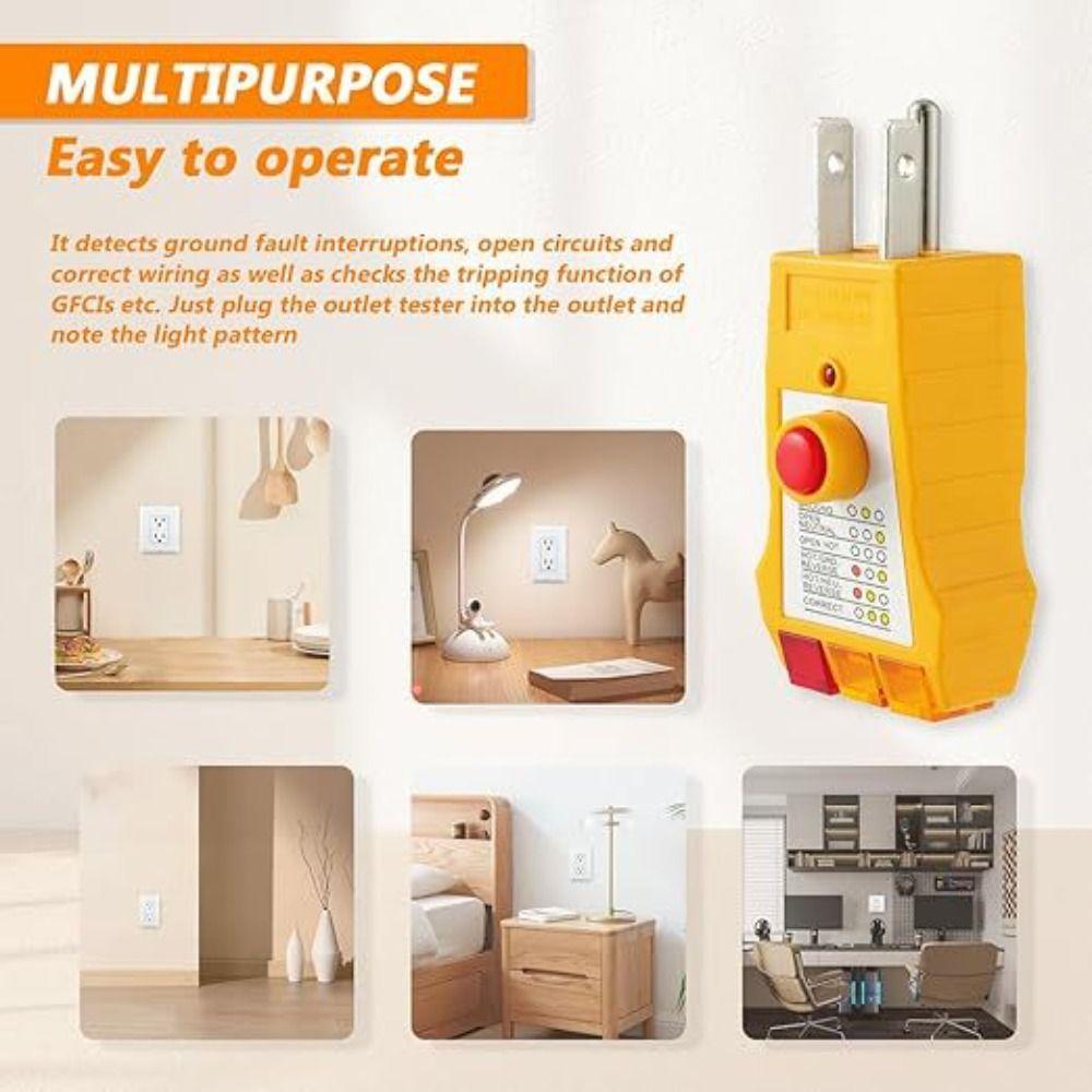 Compact Design Electrical Fault Detector Maintenance Receptacle Plug Analyzer Plug Testing