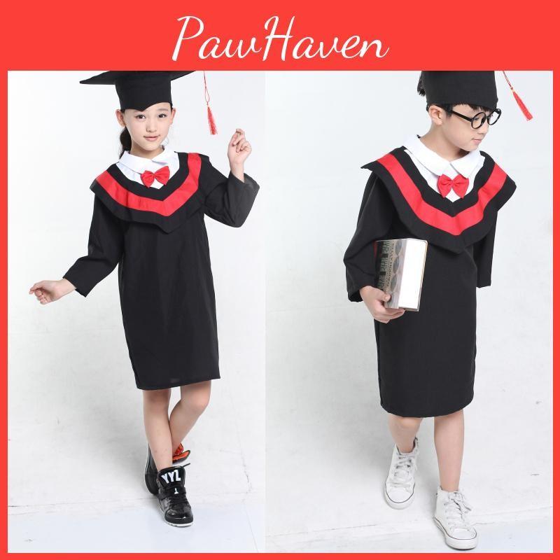 Doctoral Performance Master Gowns Kids Cosplay Costume Halloween Gift Party