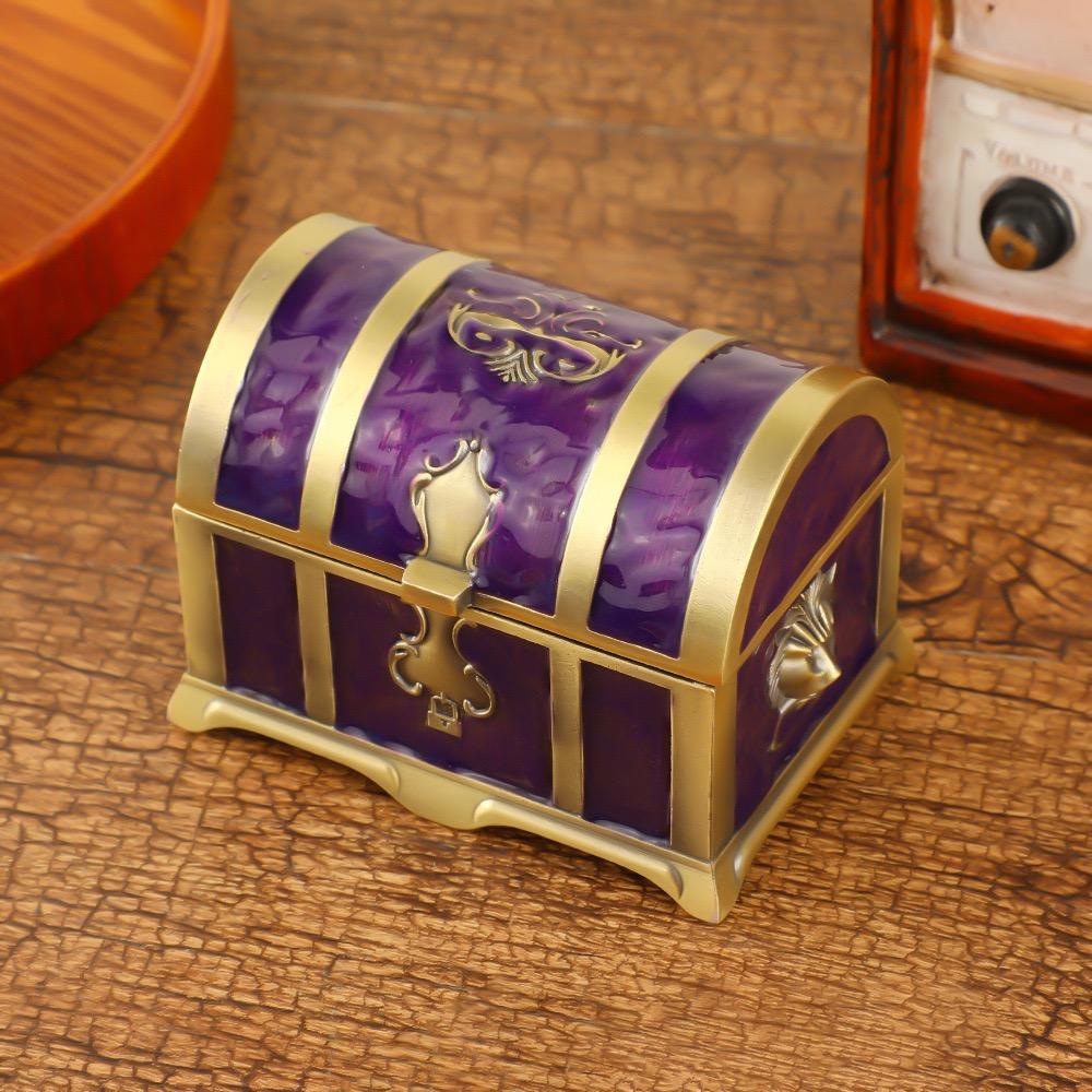 Retro Bracelet Storage Box Jewelry Organizer,European Style Enamel Alloy Necklace Ring Storage Jar Dresser Display Couple Gifts