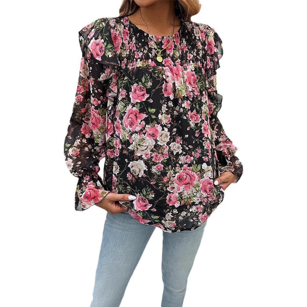 Di Yun Omei Women's Autumn/Winter Long Sleeve Shirt - 2023 Trendy Commute Style