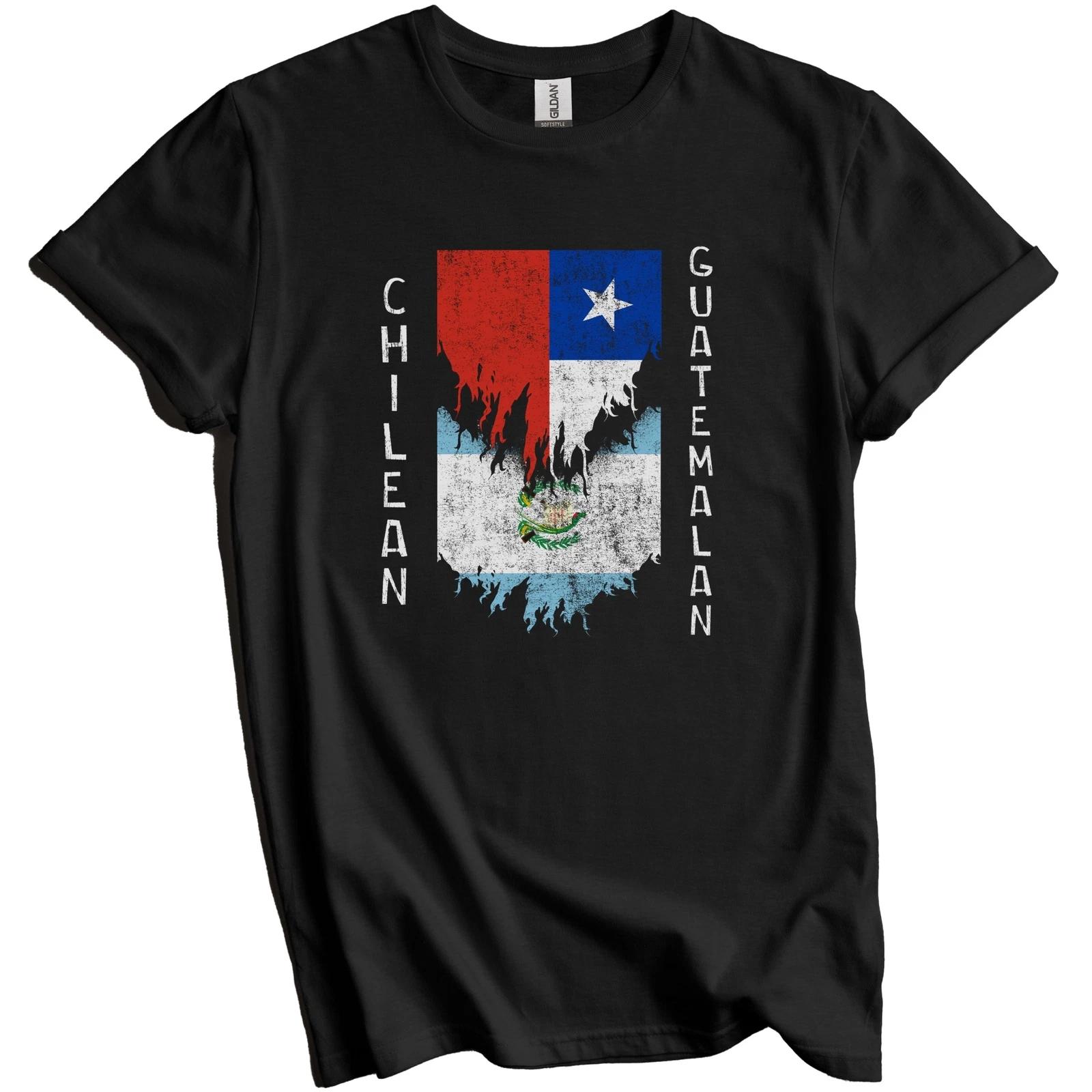 Chilean Guatemalan Flags Ripped Torn Chile Guatemala T-Shirt 3XL