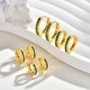 Exquisite Minimal Cubic Zircon Hoop Earrings, Metal Small Huggie Earrings for Women, Hypoallergenic Fashion Piercing Jewelry