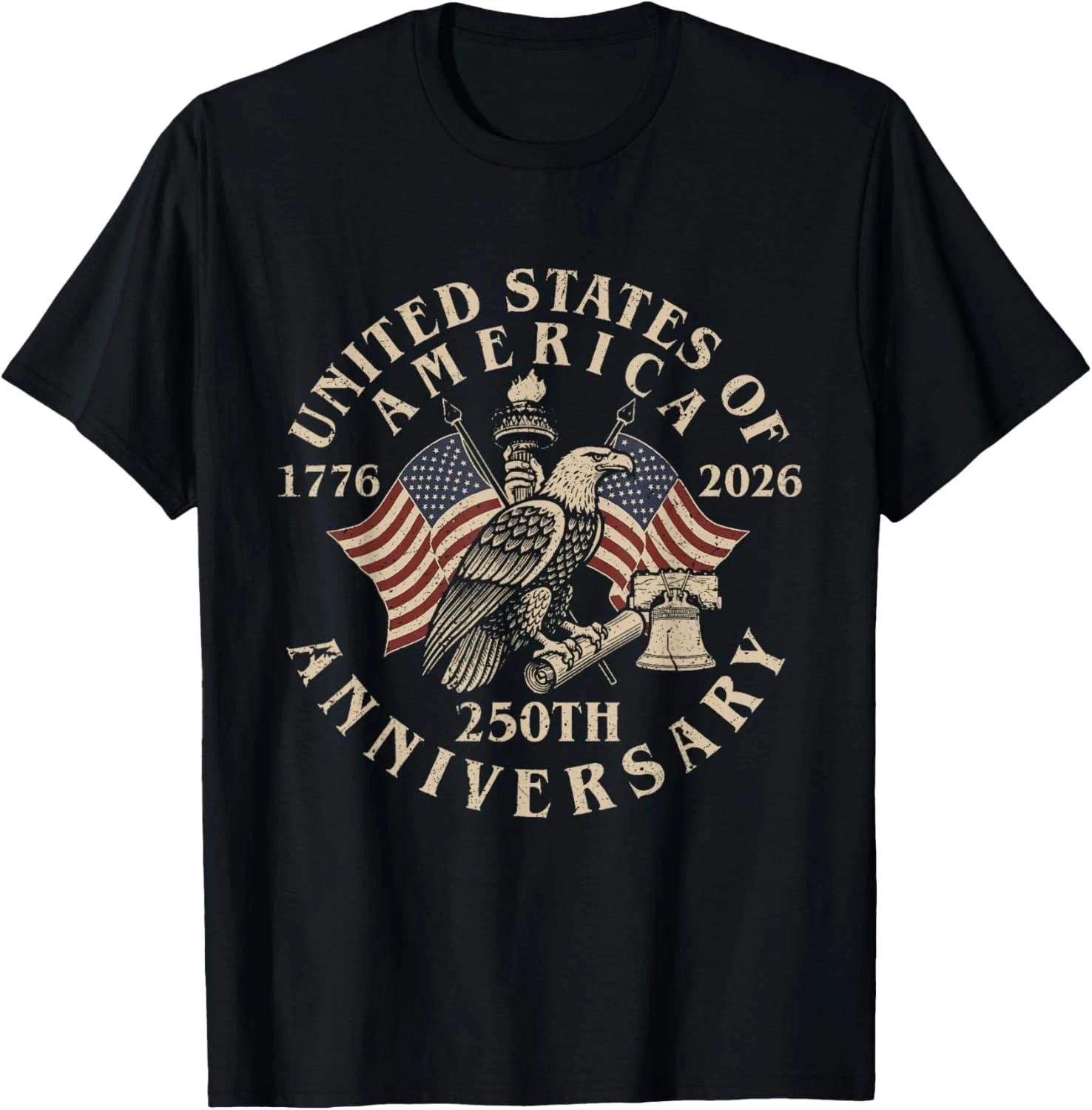 Vintage USA 250th Anniversary 1776-2026 Patriotic T Shirt S
