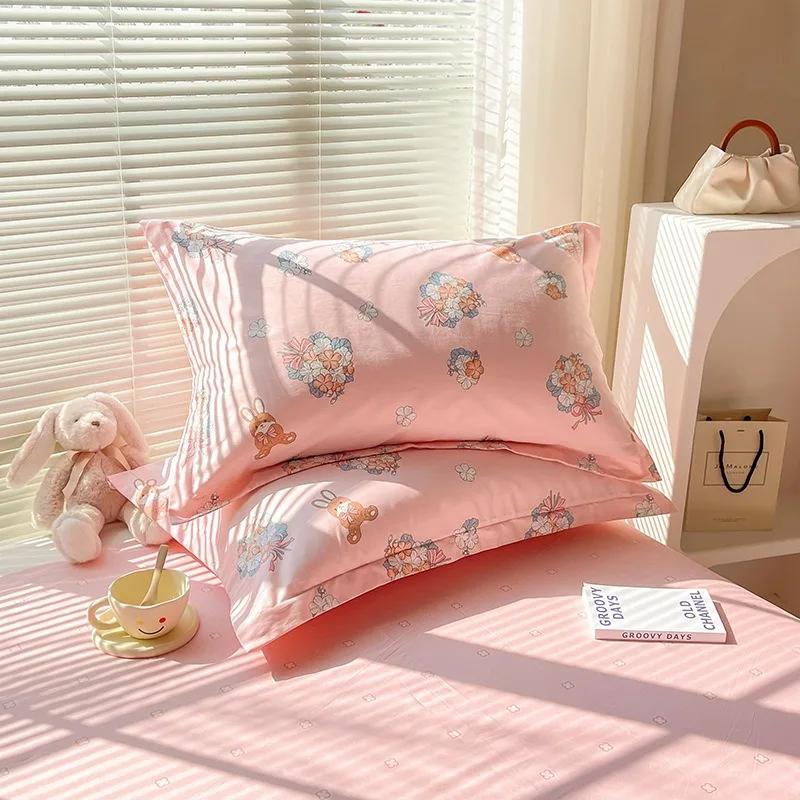 100%Cotton Pillowcases Pair Pack Cotton Pillowcases for Home Use 48x74cm Pillow Case Skin-friendly Comfortable 2pcs pillowcases